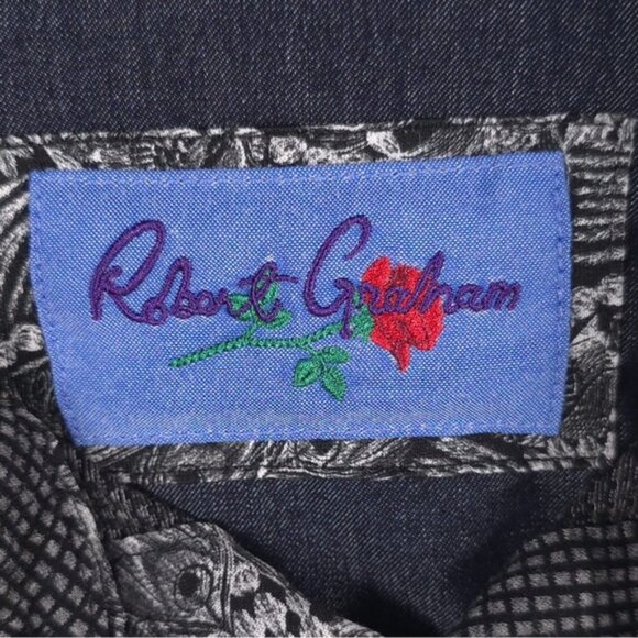 ROBERT GRAHAM CLASSIC FIT Knowledge Wisdom Truth LS Gingham Button Shirt MEDIUM - Picture 5 of 13